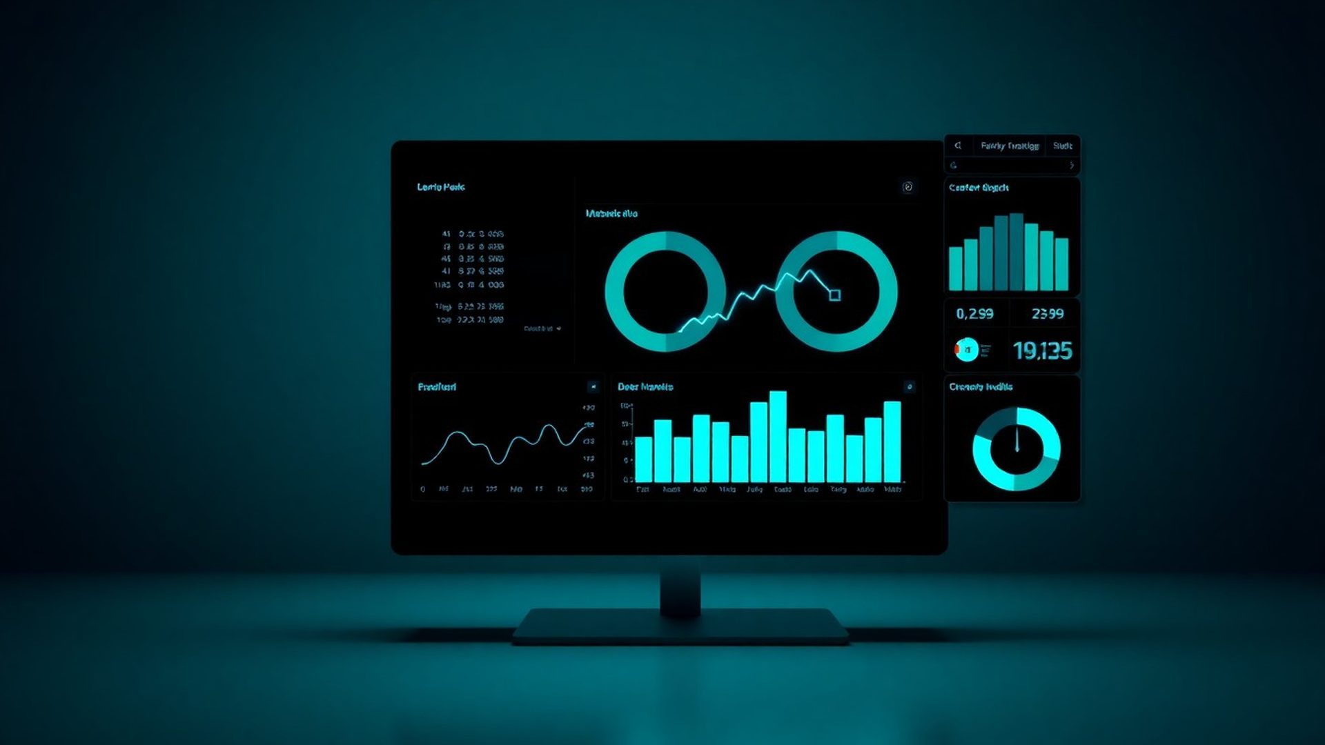 Interaktivni analitički dashboard s teal metrikama