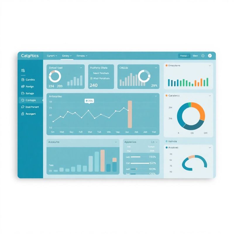 Sučelje interaktivnog analitičkog dashboarda s widgetima i grafikonima